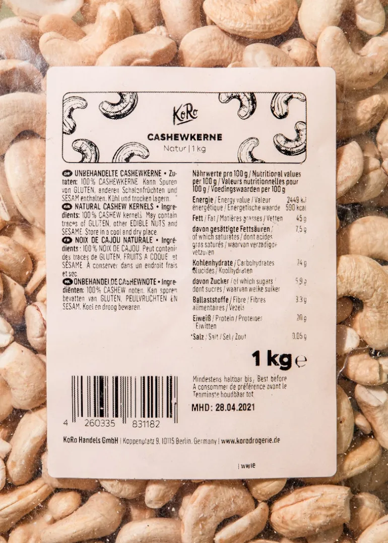 Premium Cashewkerne 1 kg