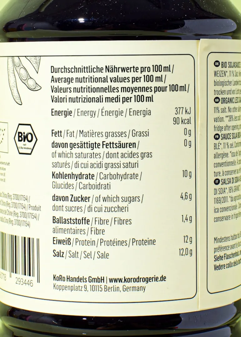 Salzreduzierte Bio Sojasauce 1 L