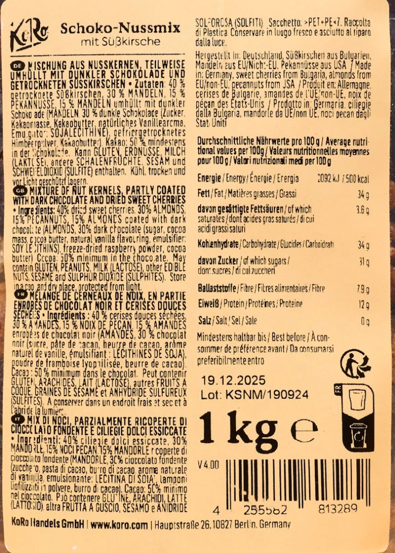 Schoko-Nussmix mit Süßkirsche 1 kg