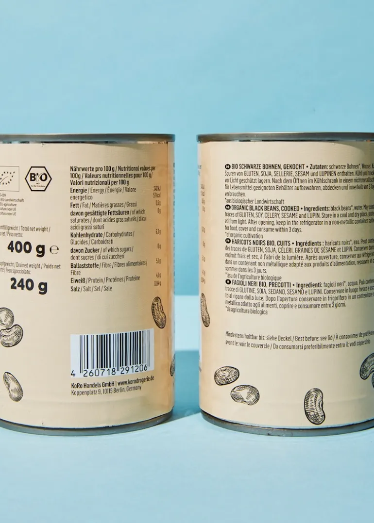 Schwarze Bio Bohnen in der Dose 240 g