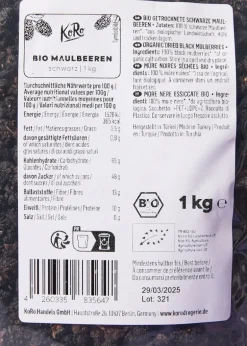 Schwarze Bio Maulbeeren 1 kg