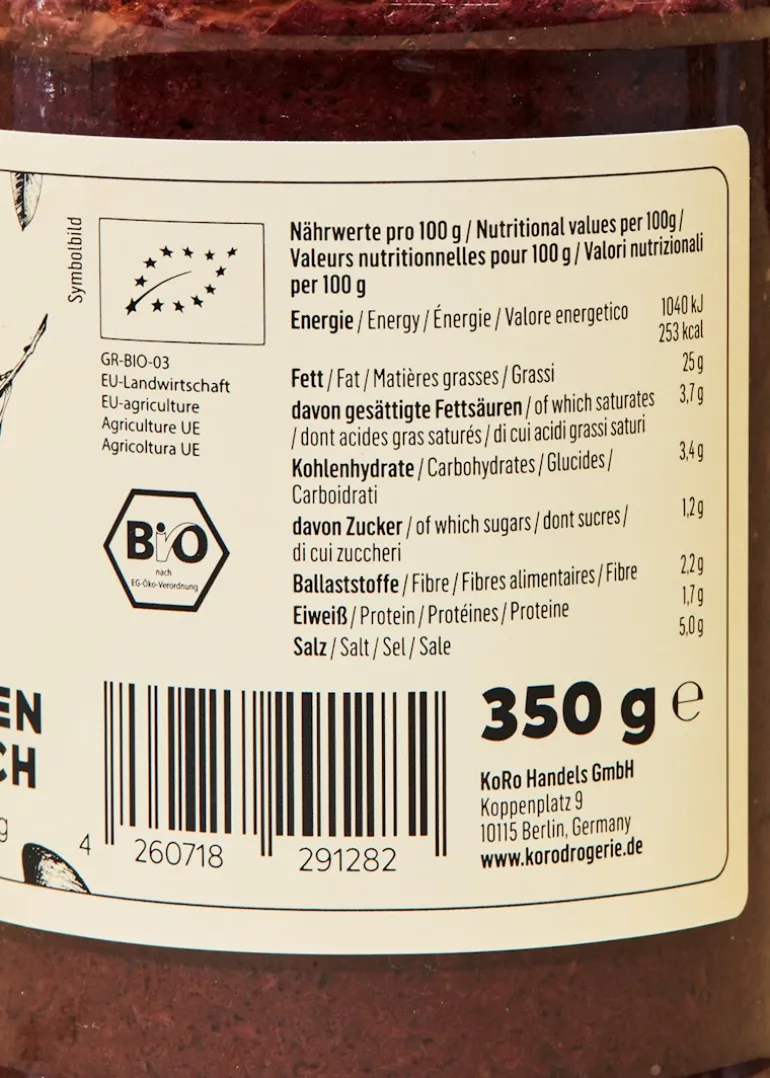 Schwarze Bio Oliven Aufstrich 350 g