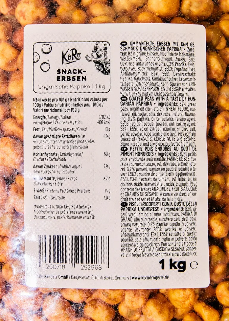 Snack Erbsen Ungarische Paprika 1 kg