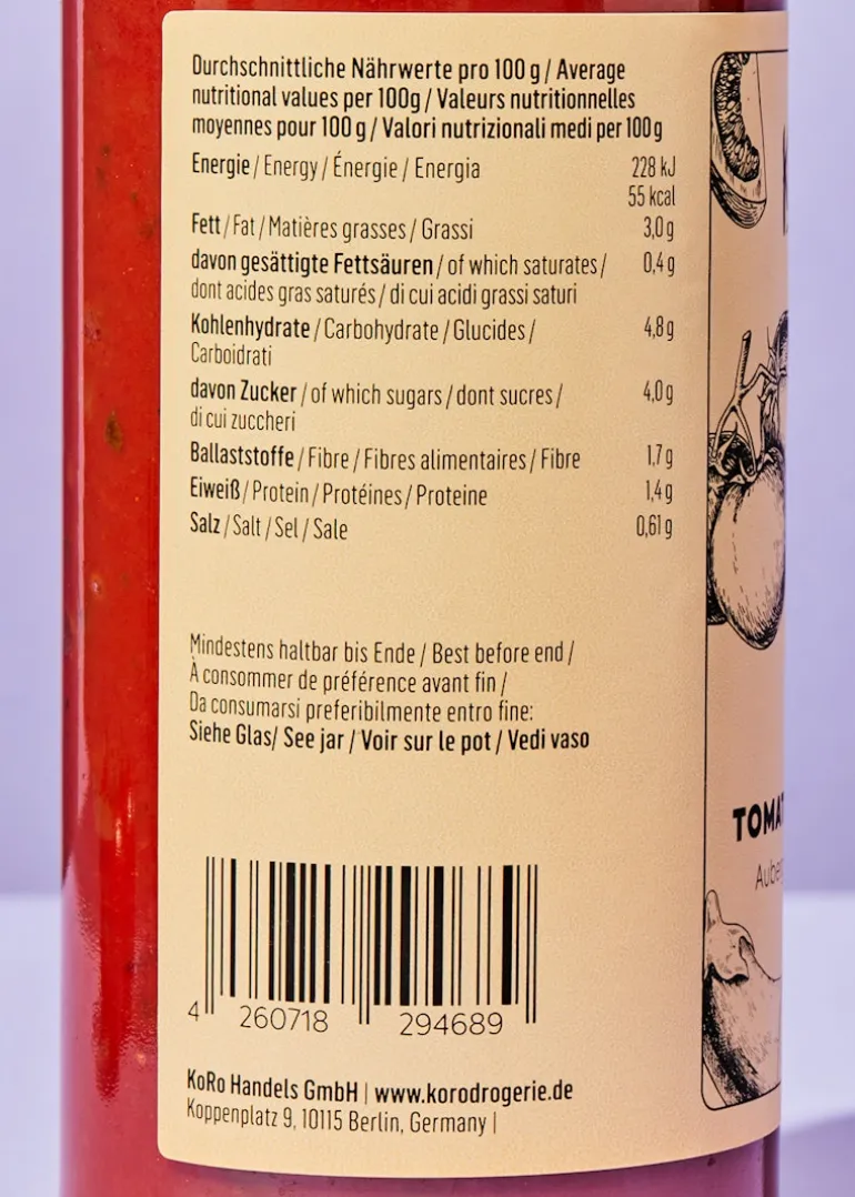 Tomatensoße mit Aubergine 530 g