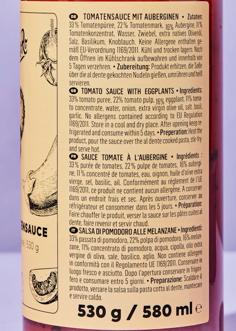 Tomatensoße mit Aubergine 530 g