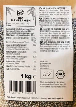 Ungeschälte Bio Hanfsamen 1 kg