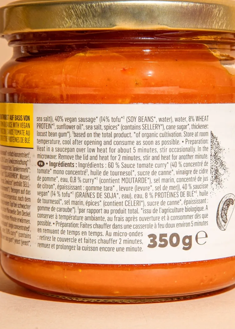 Vegane Bio Currywurst in Curry-Tomatensoße 350 g