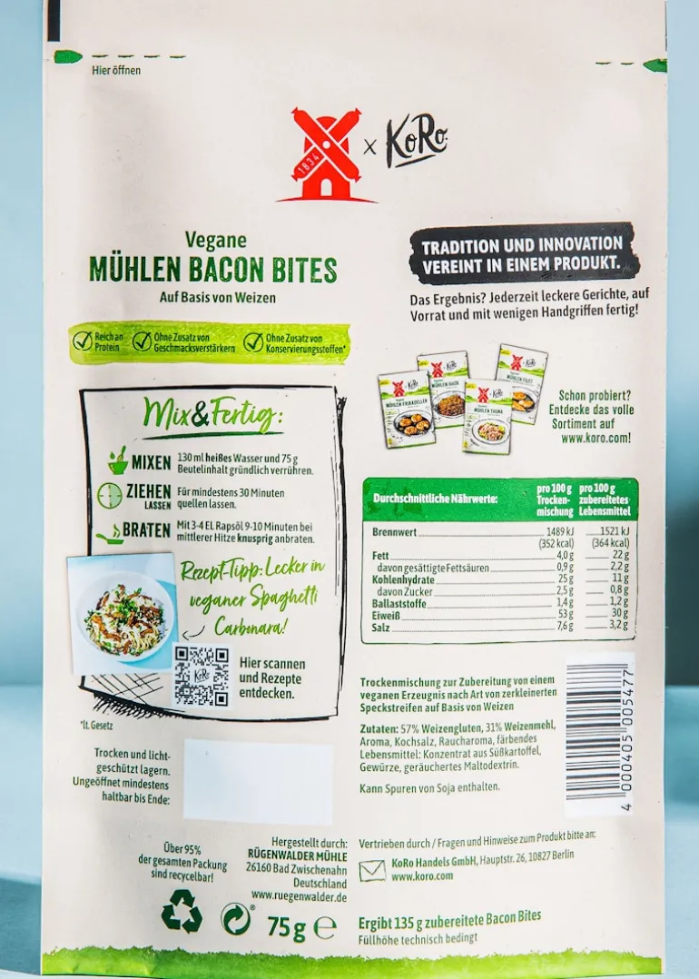 Vegane Mühlen Bacon Bites 75 g