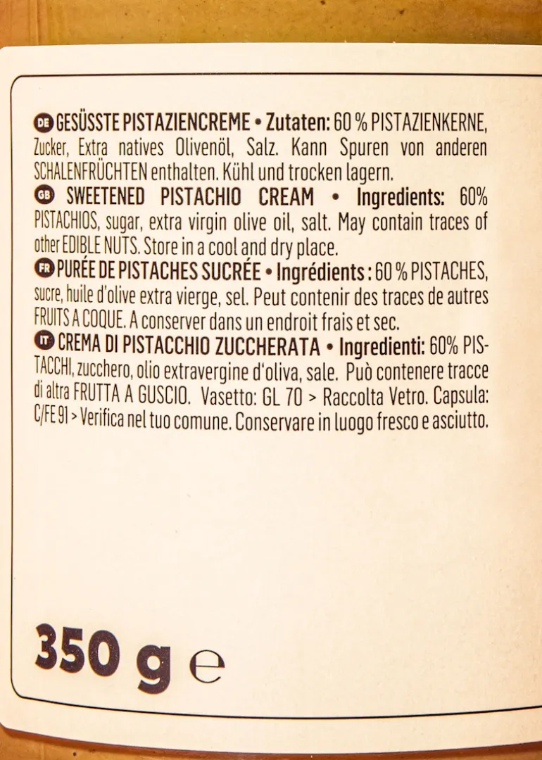 Vegane Pistaziencreme 350 g