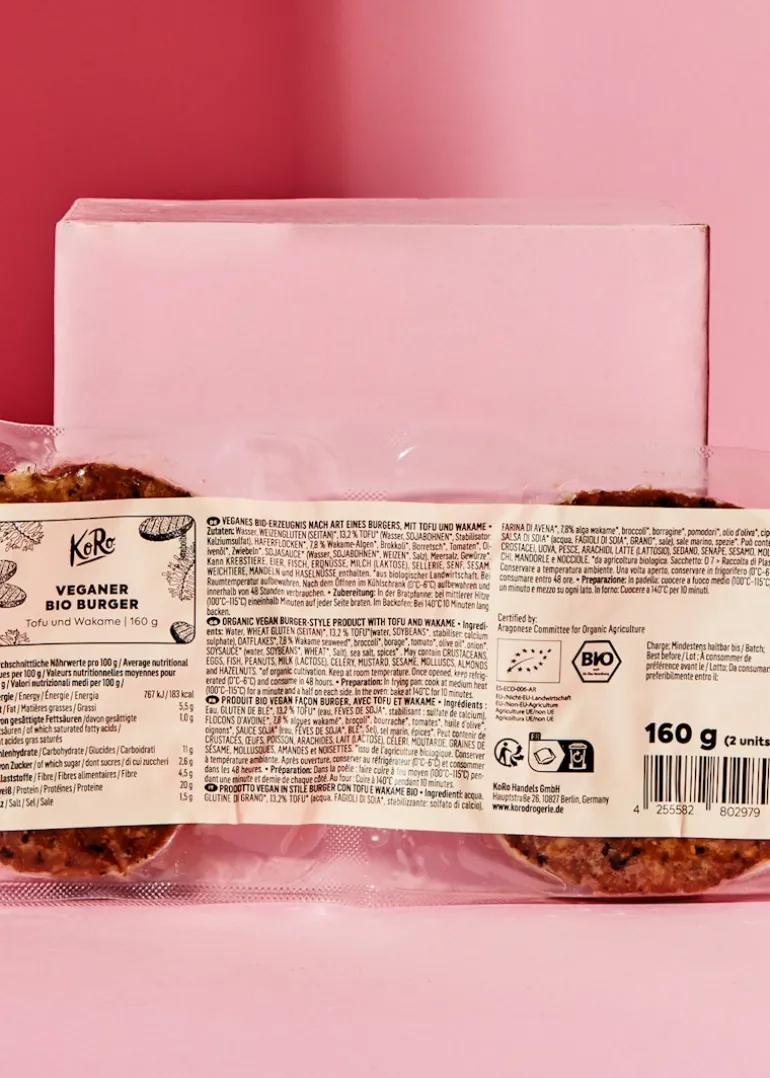 Veganer Bio Burger Tofu und Wakame 160 g