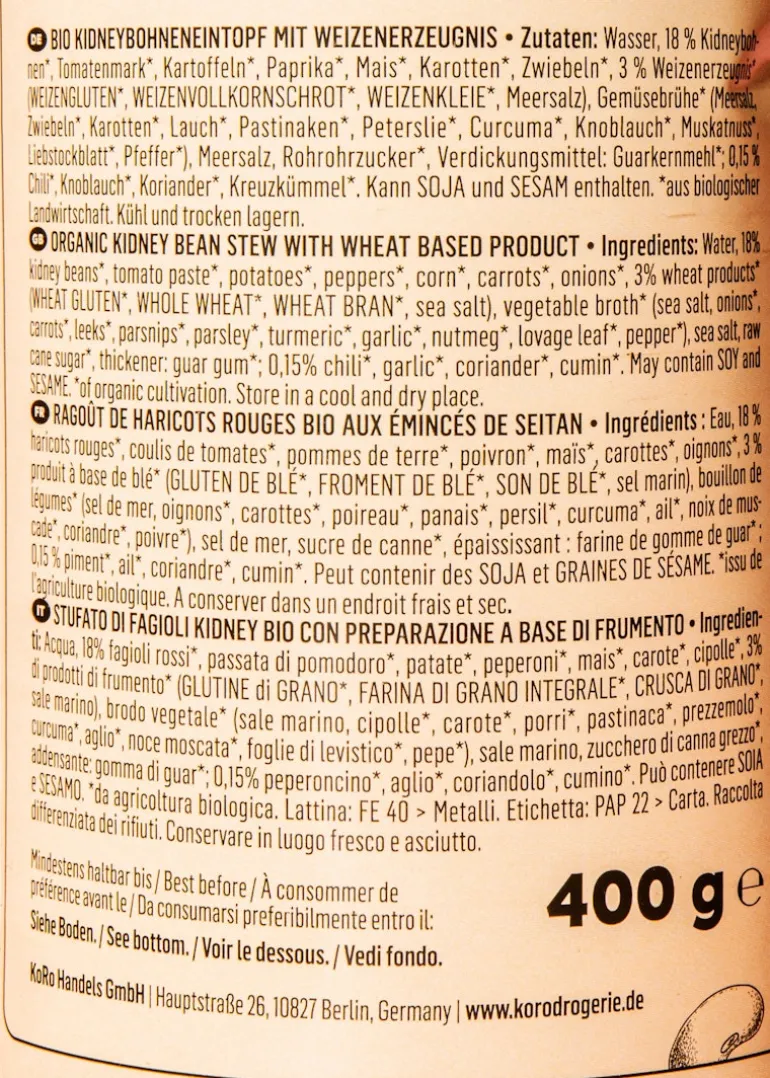 Veganes Bio Chili Sin Carne 400 g