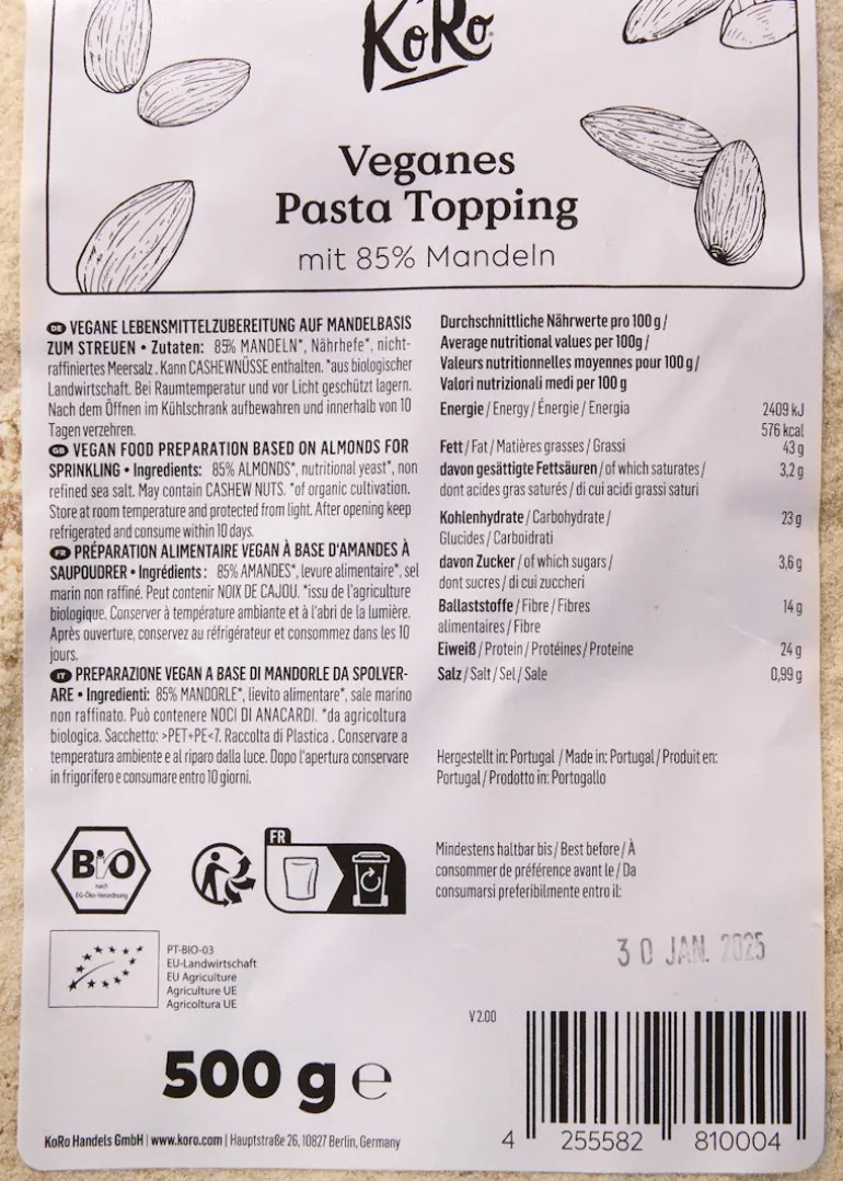Veganes Bio Pasta Topping 500 g