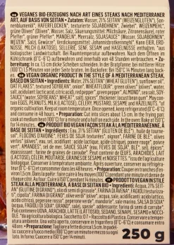 Veganes Bio Seitan Steak Mediterrane Art 250 g