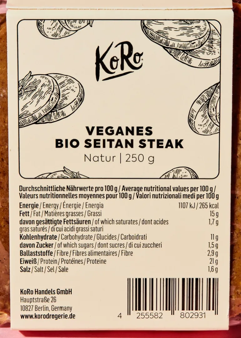 Veganes Bio Seitan Steak Natur 250 g