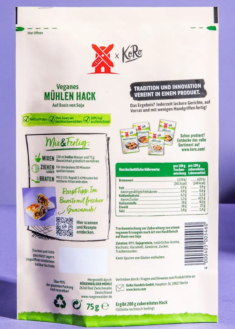 Veganes Mühlen Hack 75 g