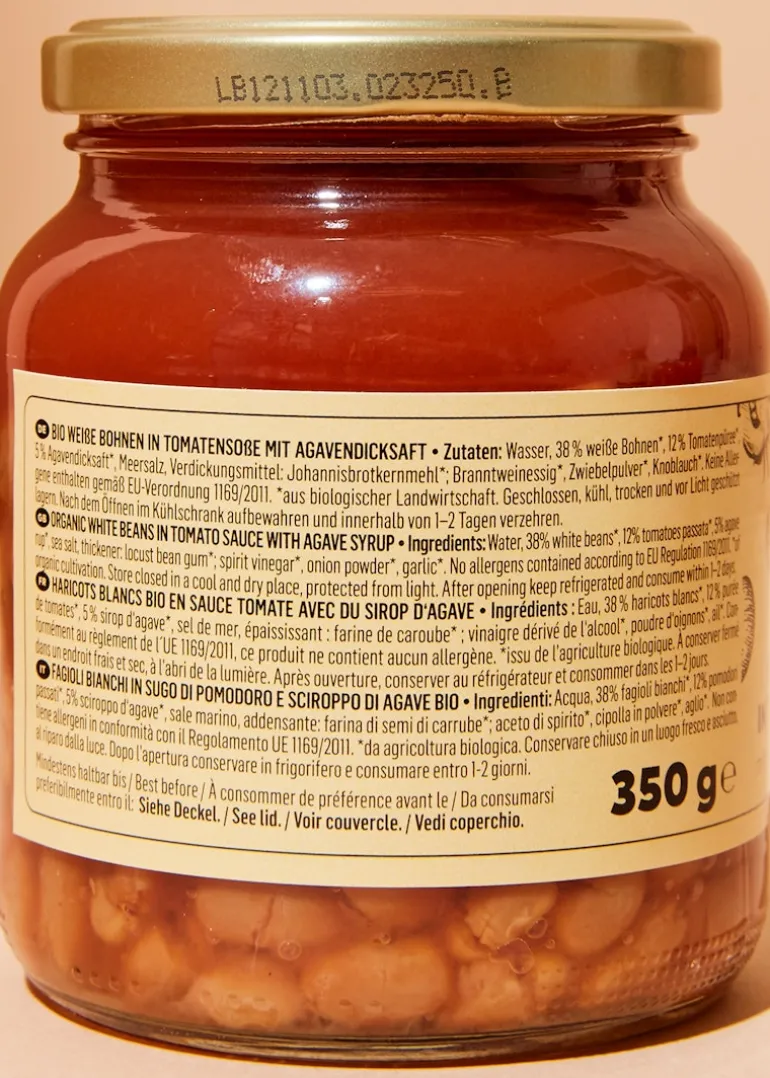 Weiße Bio Bohnen in Tomatensoße 350 g