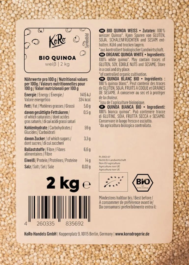 Weiße Bio Quinoa 2 kg